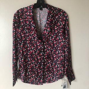 Something Navy Rose Printed Blouse